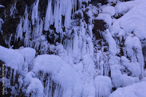 Beautiful waterfall icicles