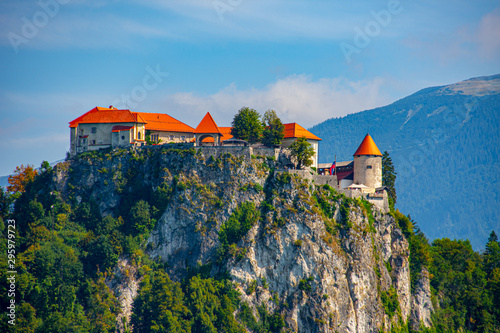 view to the Bled Castle in Slovenia