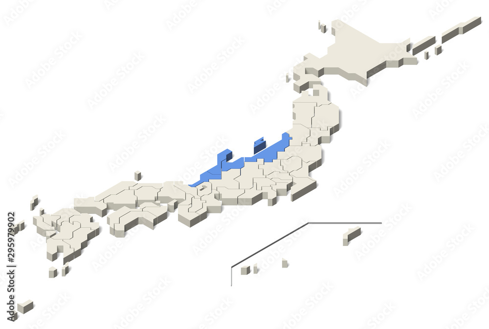 日本地図 北陸地方 離島 Set 4 Stock Illustration Adobe Stock