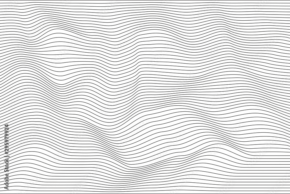 Abstract pattern black wave lines on white background. Modern stylish. Design linear texture for print, vector illustration Abstract pattern black wave lines on white background. Modern stylish. Design linear texture for print, vector illustration