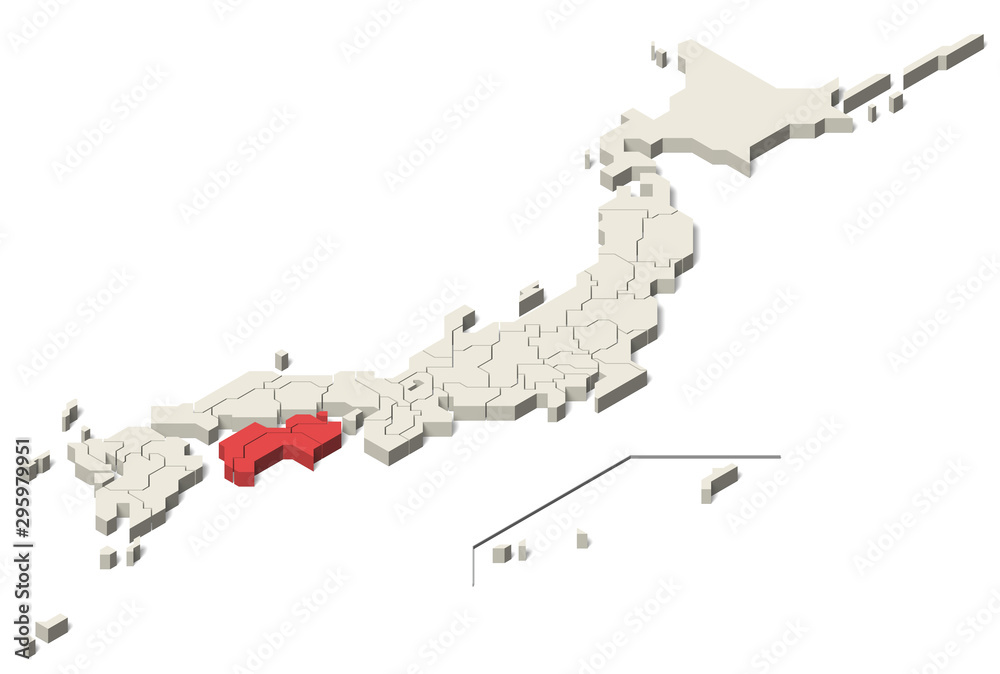 日本地図 四国地方 離島 Set 4 Stock Illustration Adobe Stock