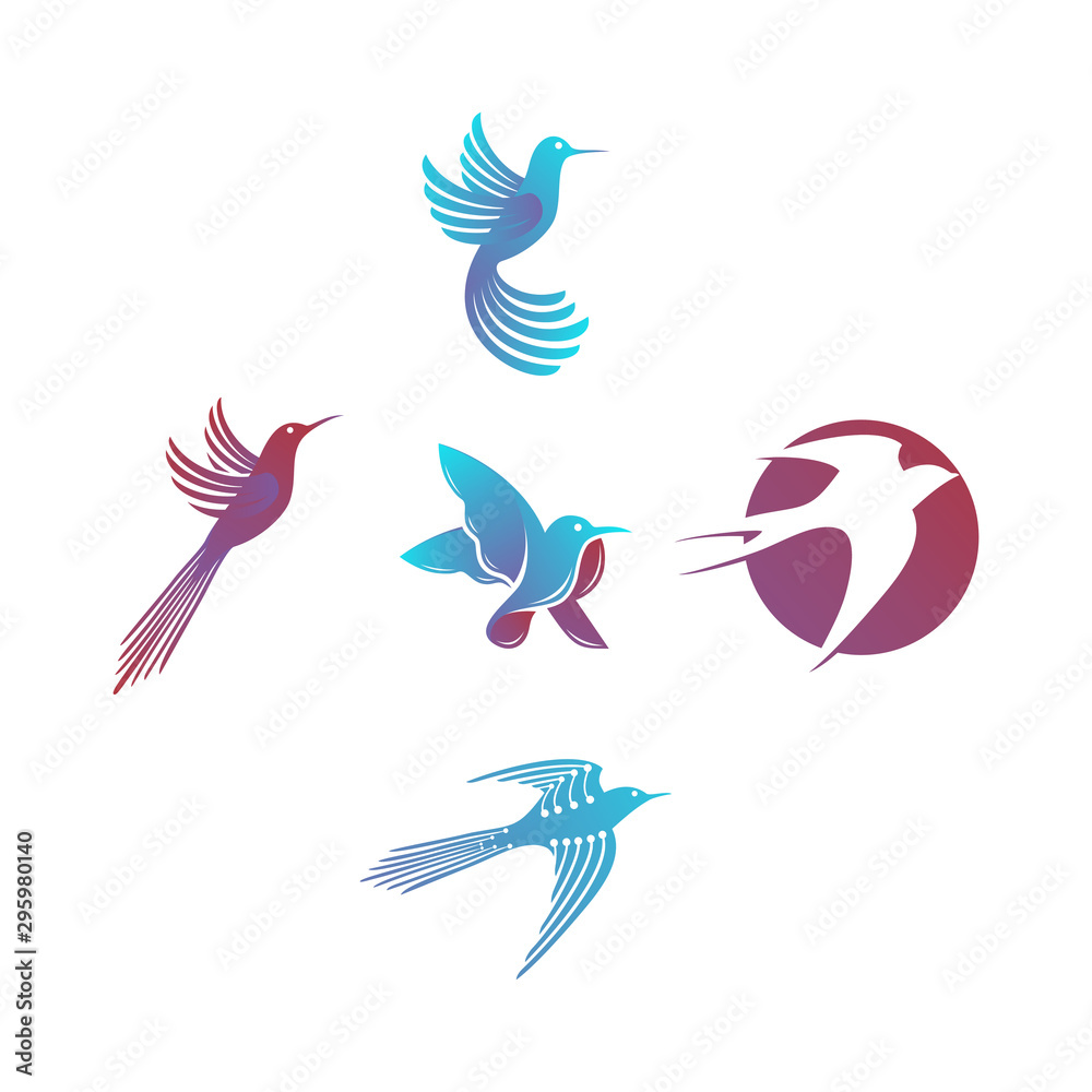 Fototapeta premium Bird logo design templates vector Set