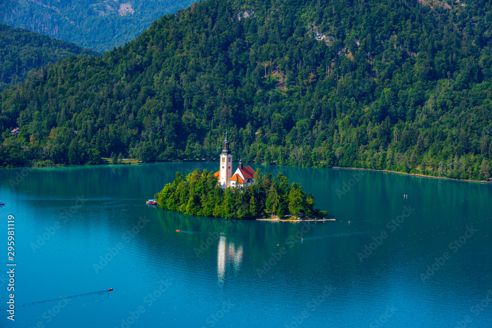 Church on the Lake Bled in Slovenia
