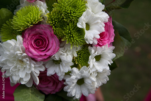 Pink  white and green bouquet