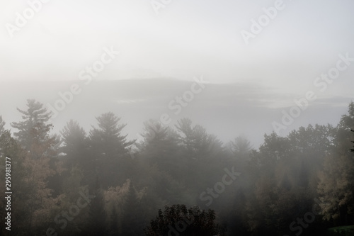 Fototapeta Naklejka Na Ścianę i Meble -  Early Morning Fog in New Hampshire, USA