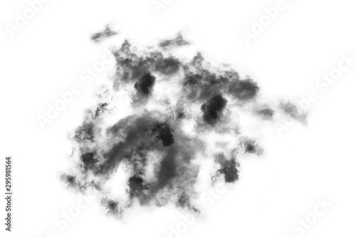 Textured Smoke,Abstract black,isolated on white background