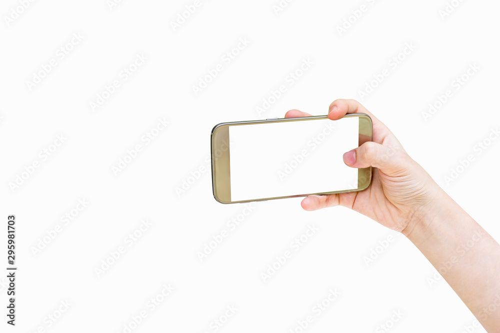 Woman using mobile smart phone isolated on white background,clipping path Woman using mobile smart phone isolated on white background,clipping path