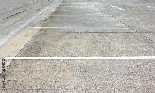 Lines parking on concrete background