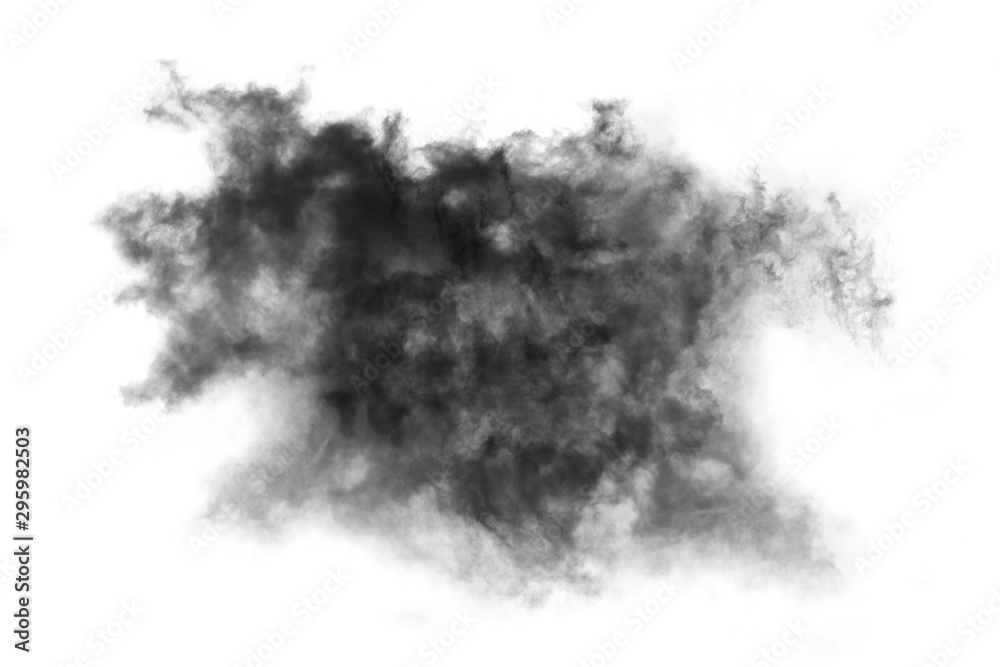 Textured Smoke,Abstract black,isolated on white background