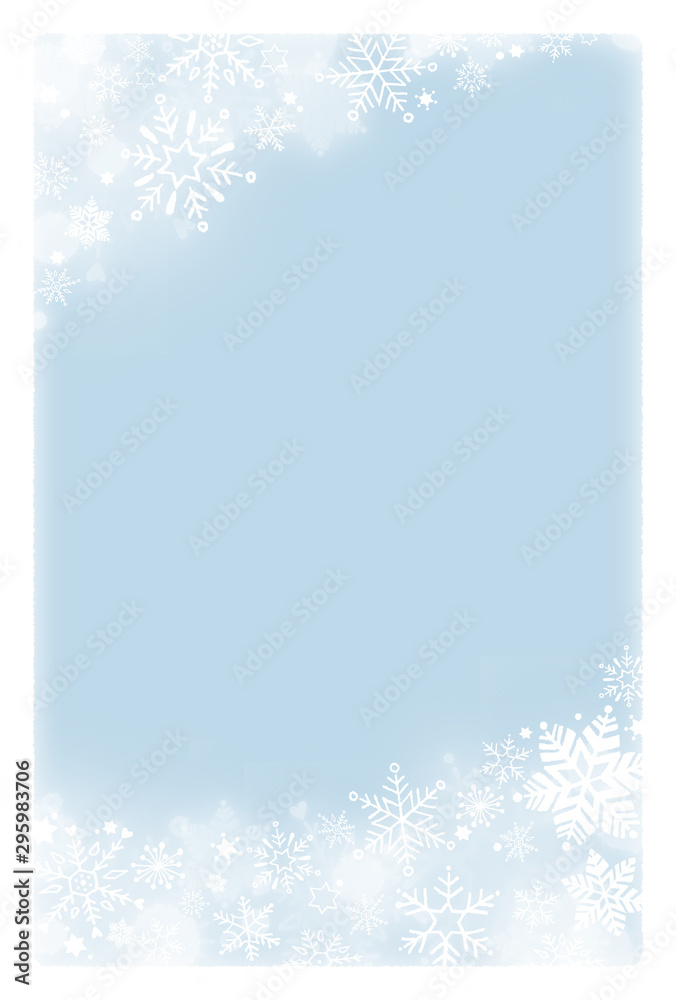 寒中見舞い 雪の結晶 背景 縦 Stock ベクター Adobe Stock