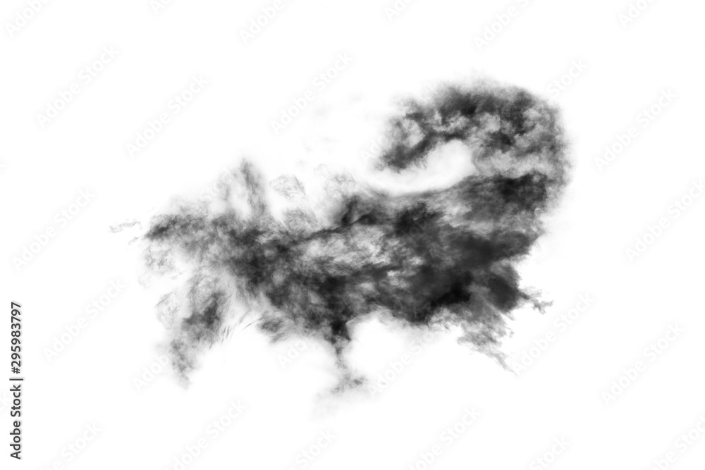 Textured Smoke,Abstract black,isolated on white background
