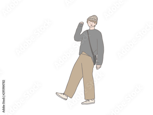 オシャレな男の子　ニット帽