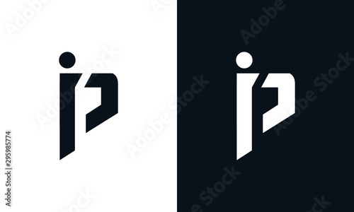 Modern abstract letter IP logo. This logo icon incorporate with two abstract shape in the creative process. photo
