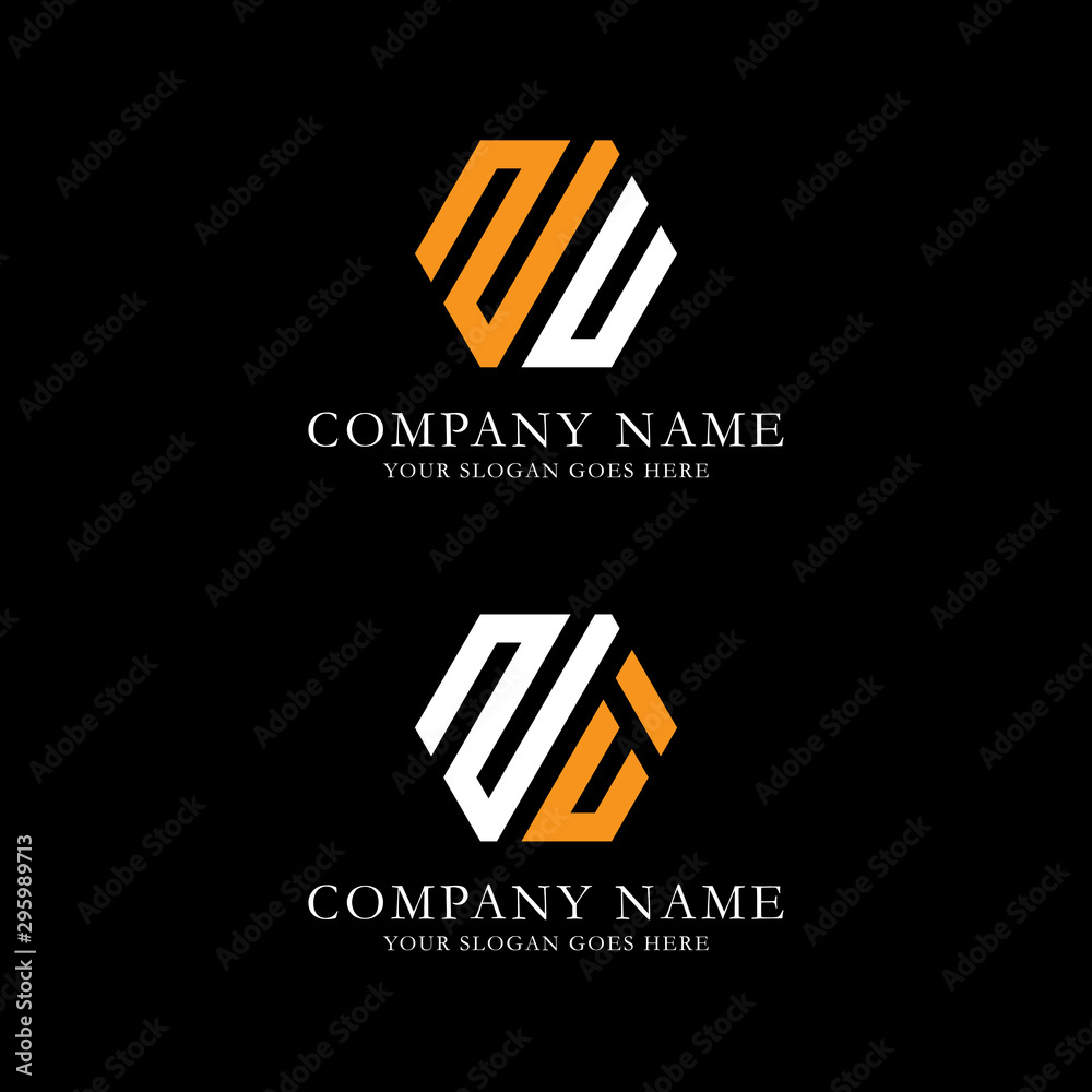 ZU logo vector, initial name logo inspiration, hexagonal logo template ZU logo vector, initial name logo inspiration, hexagonal logo template