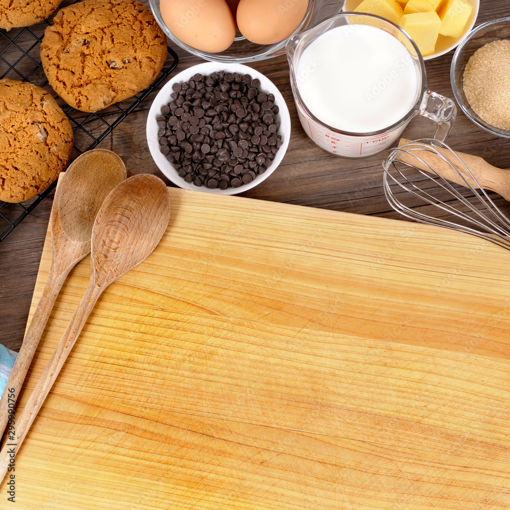Chocolate chip cookies with ingredients Chocolate chip cookies with ingredients