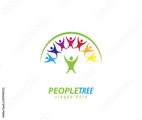 Tree people design logo