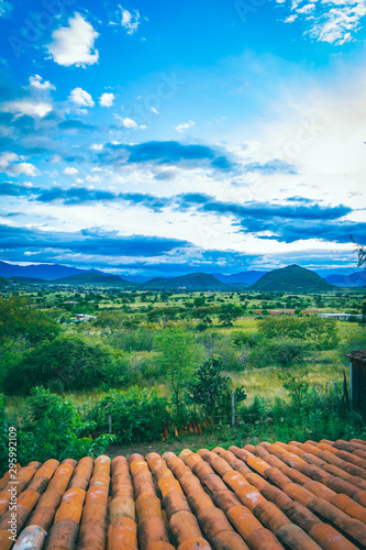 View from a house in Teotitlan del Valle, Oaxaca, Mexico photo