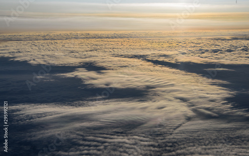 Sunset viewed from air