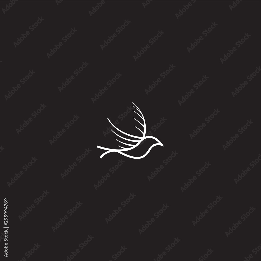 Obraz premium Bird Logo With Line Style Logo Icon Design Template Vector Illustration