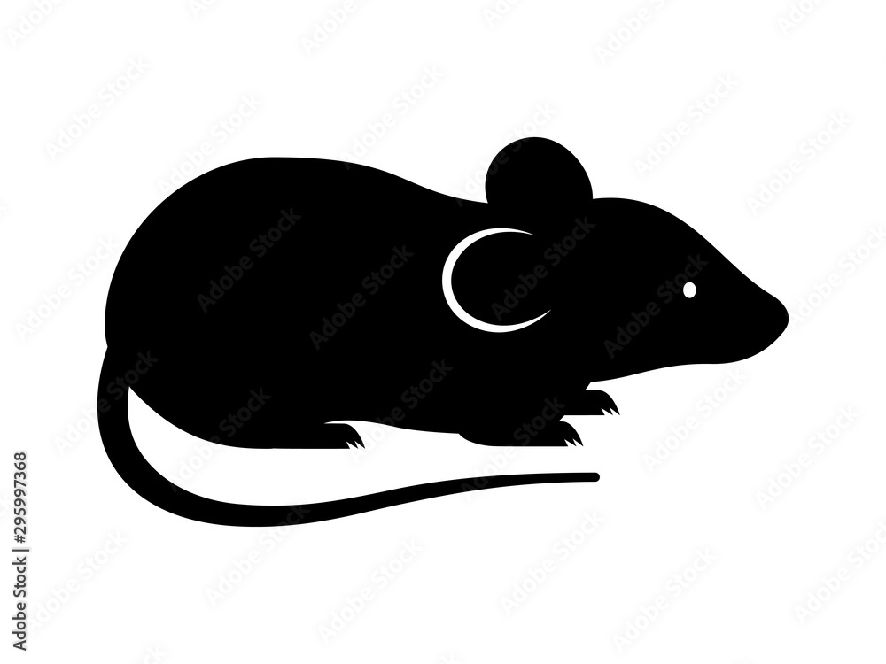 Black rat, mouse, rodent, cute silhouette. Vector shadow Laser cutting path Black rat, mouse, rodent, cute silhouette. Vector shadow Laser cutting path