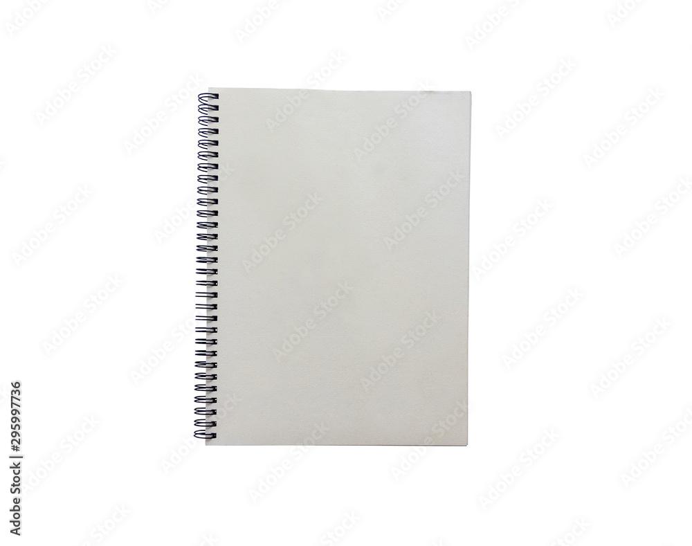 Blank white paper sketchbook isolated on white background in top view Blank white paper sketchbook isolated on white background in top view