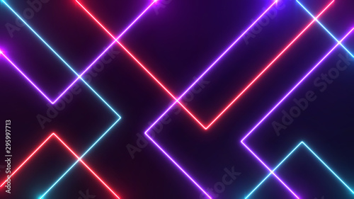 Obraz na płótnie Abstract Neon bright lens flare colored on black background. Laser show colorful design for banners advertising technologies w salonie