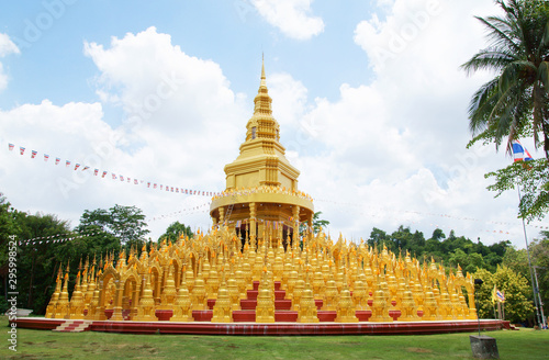 Top five hundred pagodas in Wat pasawangboon Saraburi, Thailand