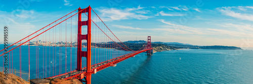 Billede på lærred Golden Gate Bridge panorama, San Francisco California