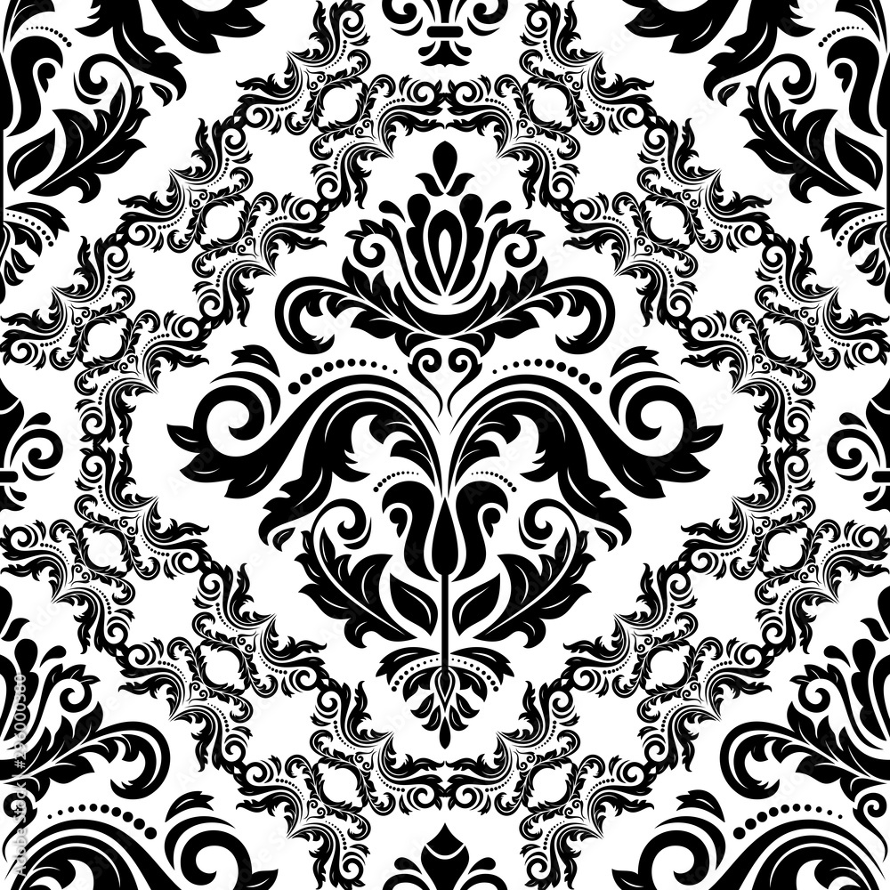 Orient vector classic pattern. Seamless abstract background with vintage elements. Orient background. Black and white ornament for wallpaper and packaging