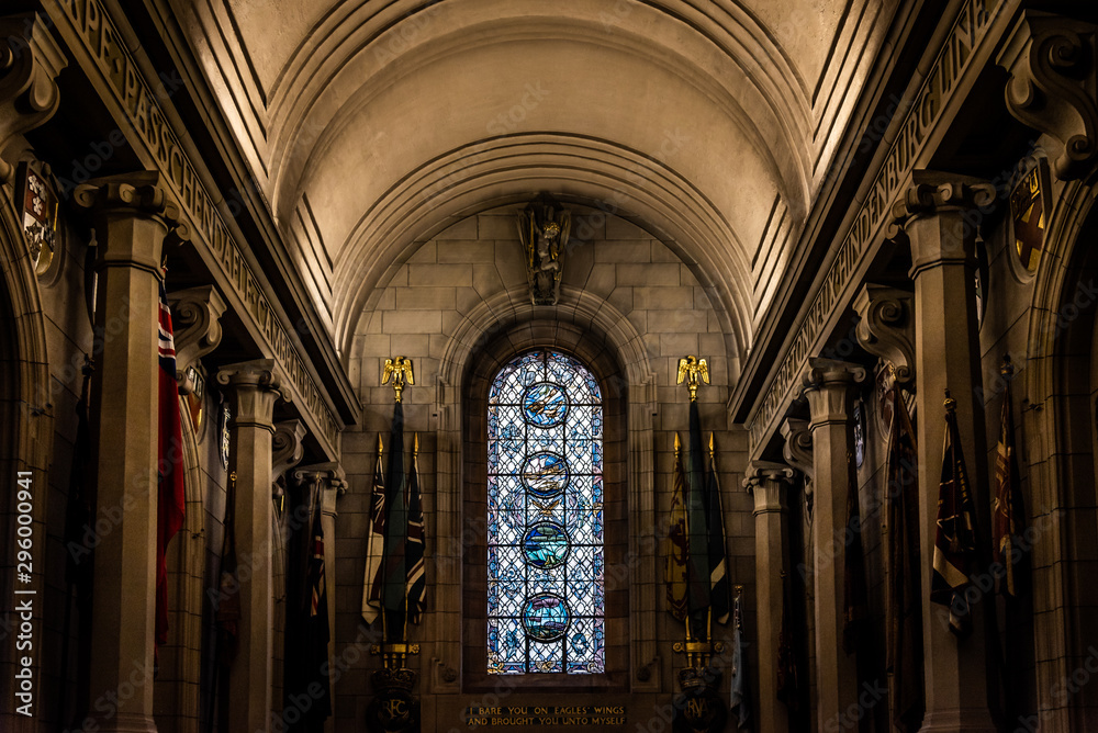 EDINBURGH, SCOTLAND DECEMBER 15, 2018: Interior of Scottish National War Memorial, made by some of Scotland finest artists and craftspeople to those who died in both world wars. EDINBURGH, SCOTLAND DECEMBER 15, 2018: Interior of Scottish National War Memorial, made by some of Scotland finest artists and craftspeople to those who died in both world wars.