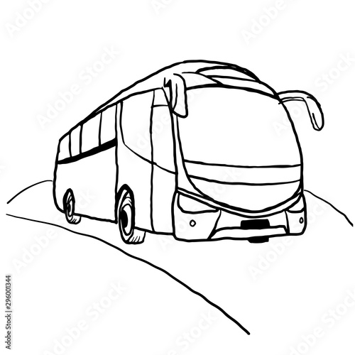 bus line art drawing.