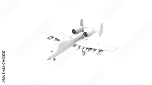 3d rendering of a combat fighter airplane isolalted in white background photo