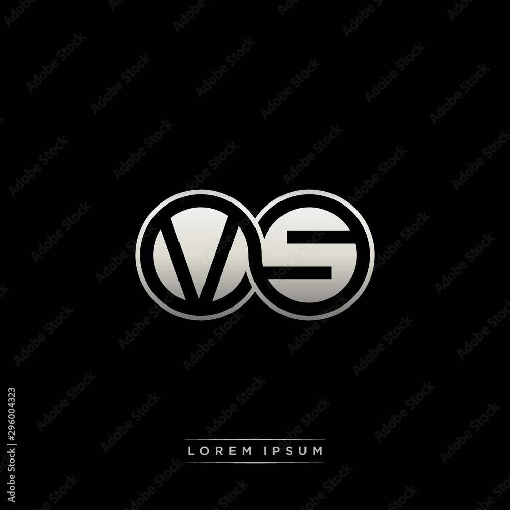 VS initial letter linked circle capital monogram logo modern template silver color version VS initial letter linked circle capital monogram logo modern template silver color version