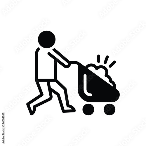 Black solid icon for carry mover 