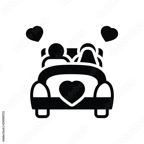 Black solid icon for married 