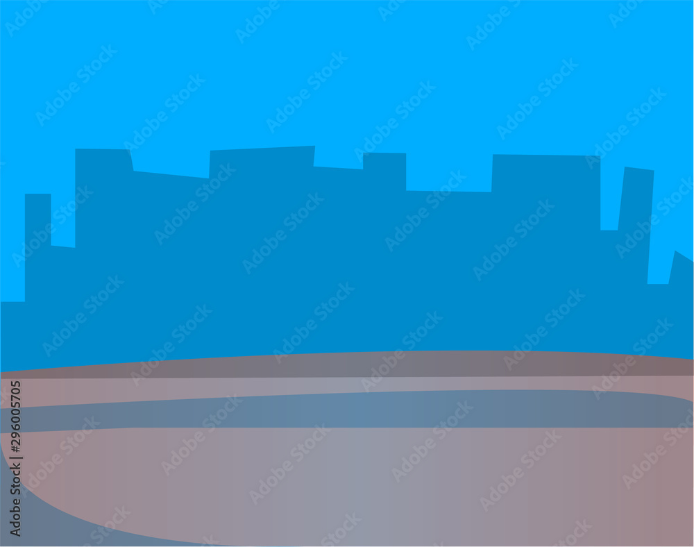 Small towns and big cities, silhouettes skylines and cityscapes with haze and smog. Houses and real estate departments in evening, buildings and skyscrapers. View from bridge or road. Flat cartoon Small towns and big cities, silhouettes skylines and cityscapes with haze and smog. Houses and real estate departments in evening, buildings and skyscrapers. View from bridge or road. Flat cartoon