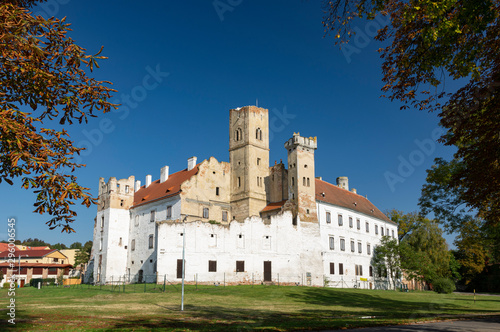 Castle of Breclav city from South Moravia, Czech Republic. Established in the 11. Century as a border castle, located in Breclav (Břeclav).