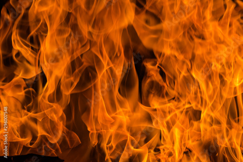 Blazing fire flame background and abstract
