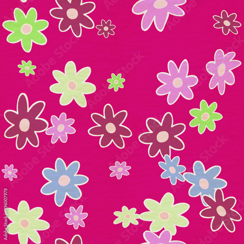 simple flowers patter  seamless background