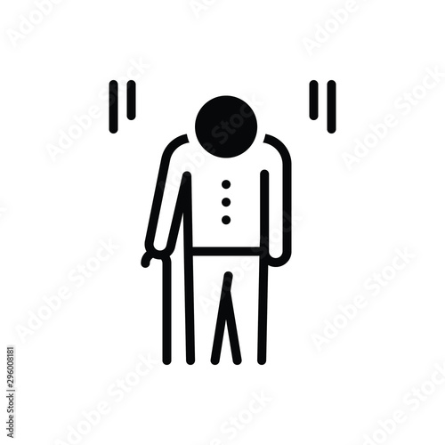 Black solid icon for old elderly