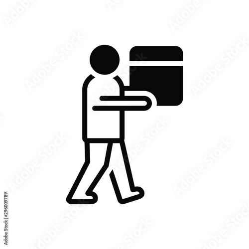 Black solid icon for carry 