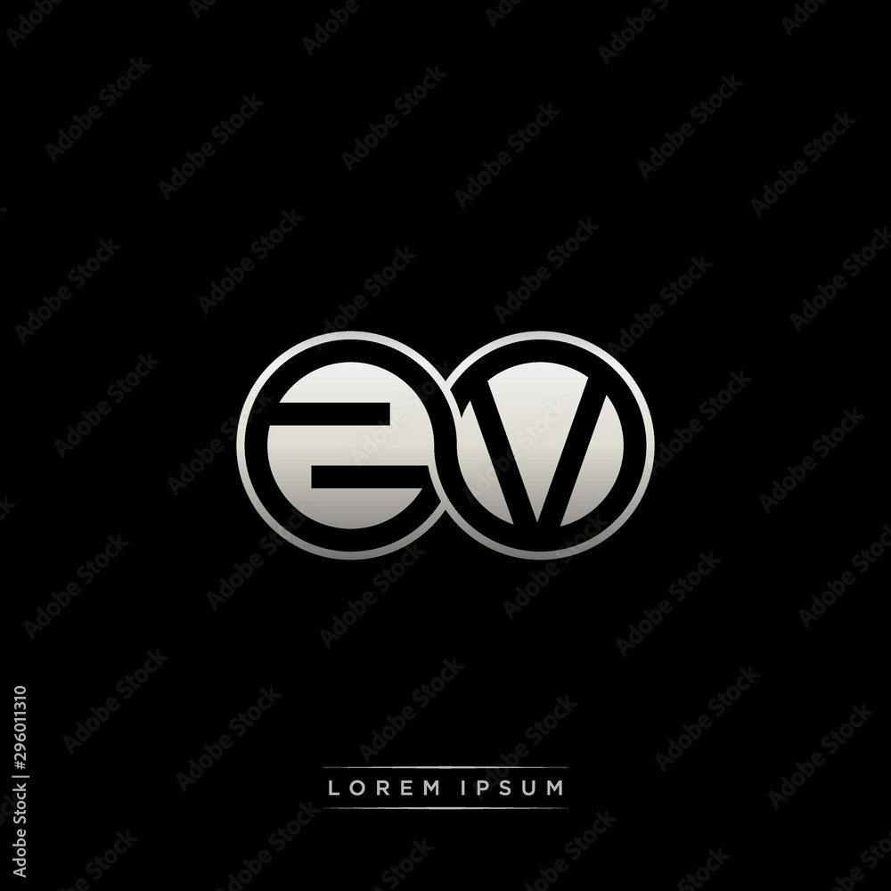 ZV initial letter linked circle capital monogram logo modern template silver color version ZV initial letter linked circle capital monogram logo modern template silver color version