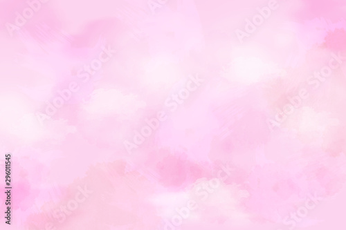 ピンクを基調色した水彩タッチの背景（アブストラクト）