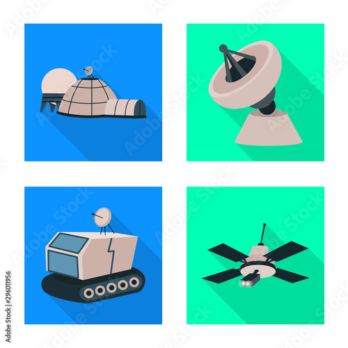 Vector illustration of science and cosmic symbol. Set of science and technology stock vector illustration.
