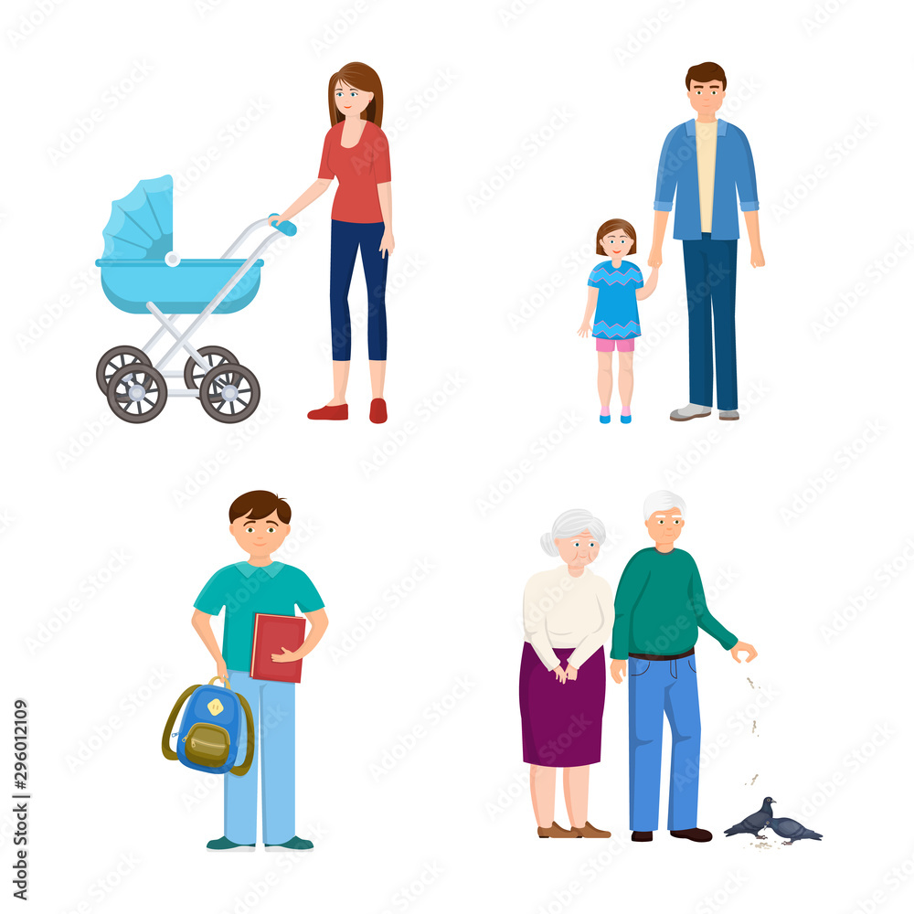 Vector design of family and people symbol. Set of family and avatar stock symbol for web.