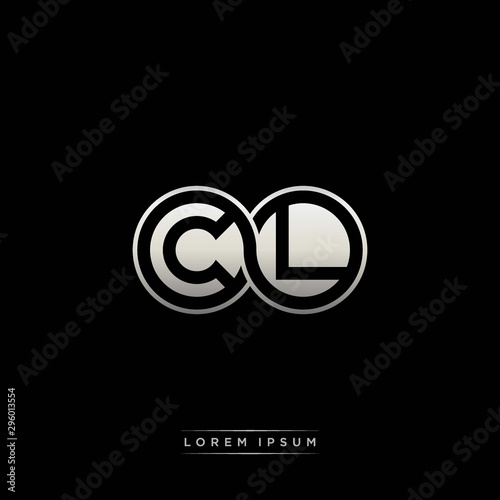 CL initial letter linked circle capital monogram logo modern template silver color version