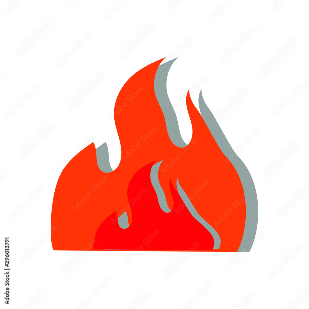Icon fire, colored flame. Shadow Icon fire, colored flame. Shadow
