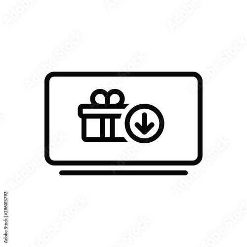 Black line icon for receive 