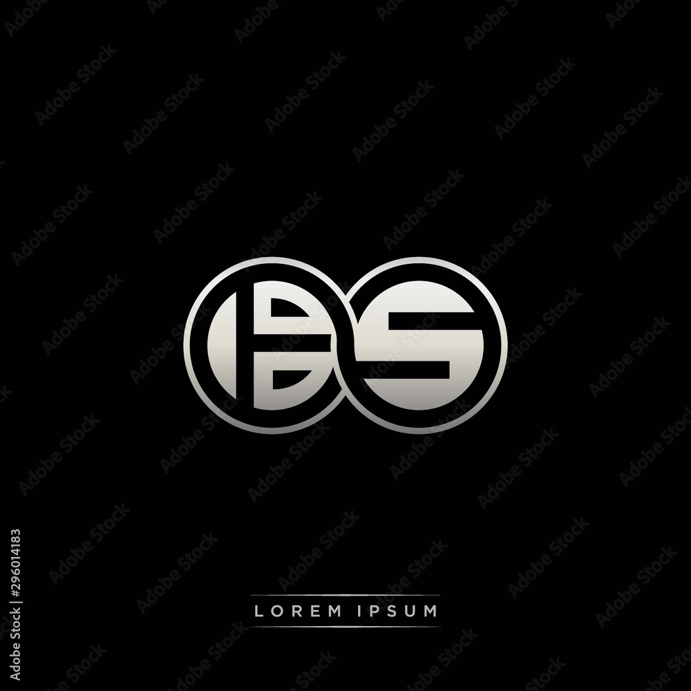 BS initial letter linked circle capital monogram logo modern template silver color version BS initial letter linked circle capital monogram logo modern template silver color version
