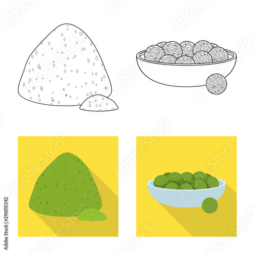 Isolated object of protein and sea sign. Set of protein and natural vector icon for stock.